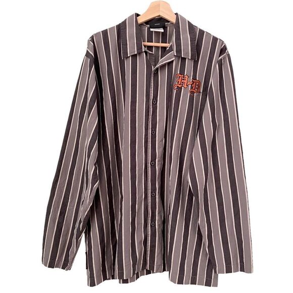 Harley-Davidson Men's Button Down Stripped Shirt in Size Large - Picture 1 of 8